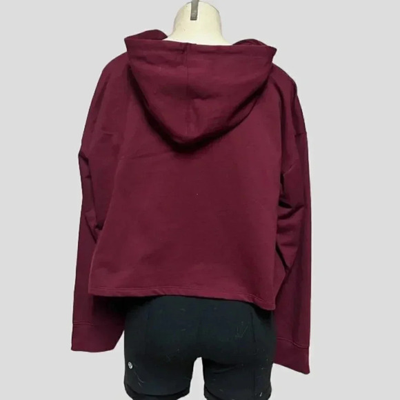 Michael Kors Merlot Cropped Oversized Hoodie - Picture 2 of 10